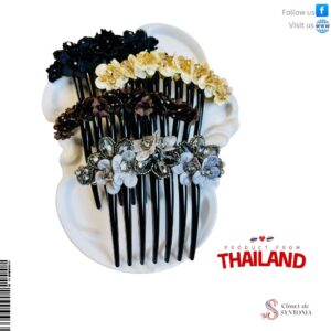 Embroidered Floral Hair Comb